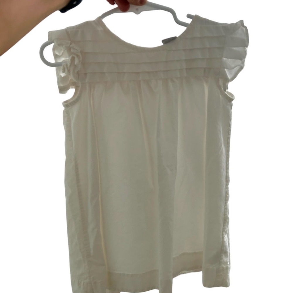 Petite Bateau Baby Girls White Poplin Cotton Textured Ruffle Dress- 2T - Picture 8 of 9